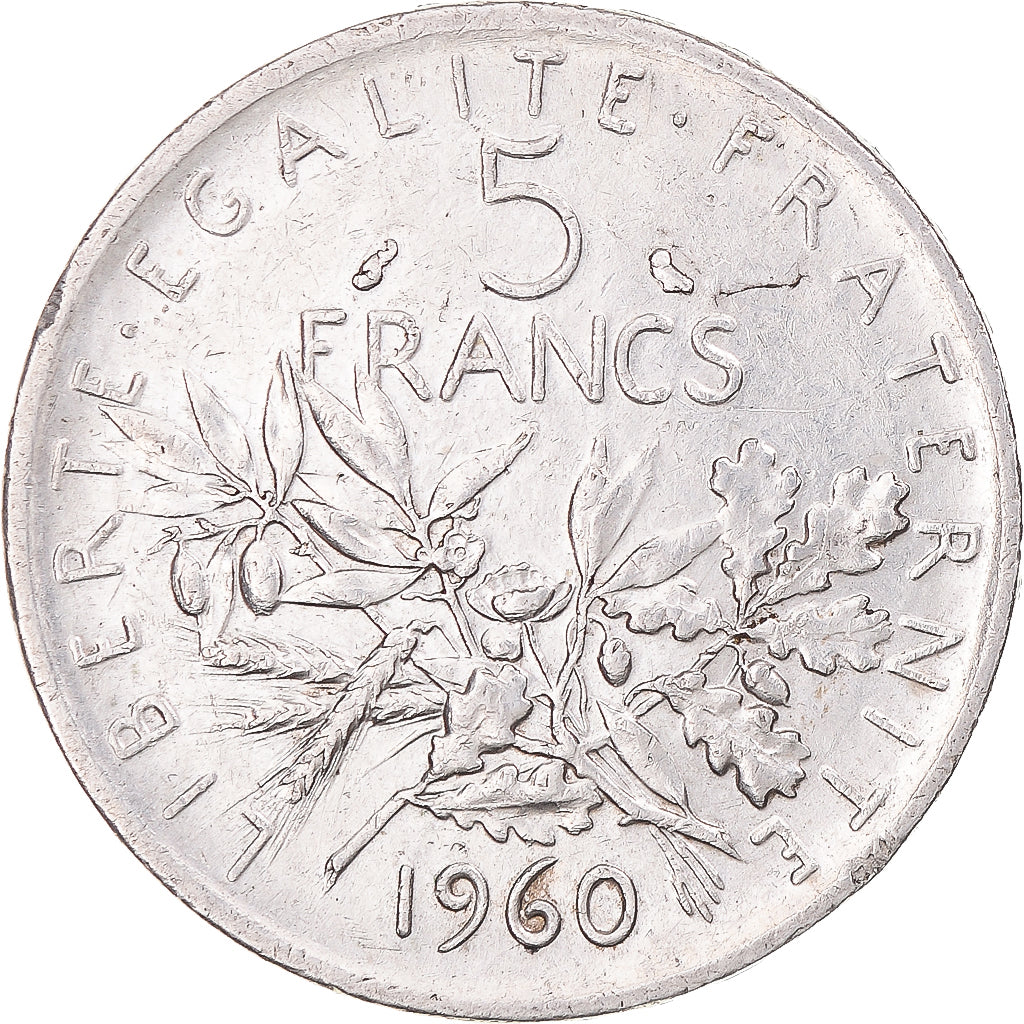 Coin, France, Semeuse, 5 Francs, 1960, Paris, AU(50-53), Silver, KM:926