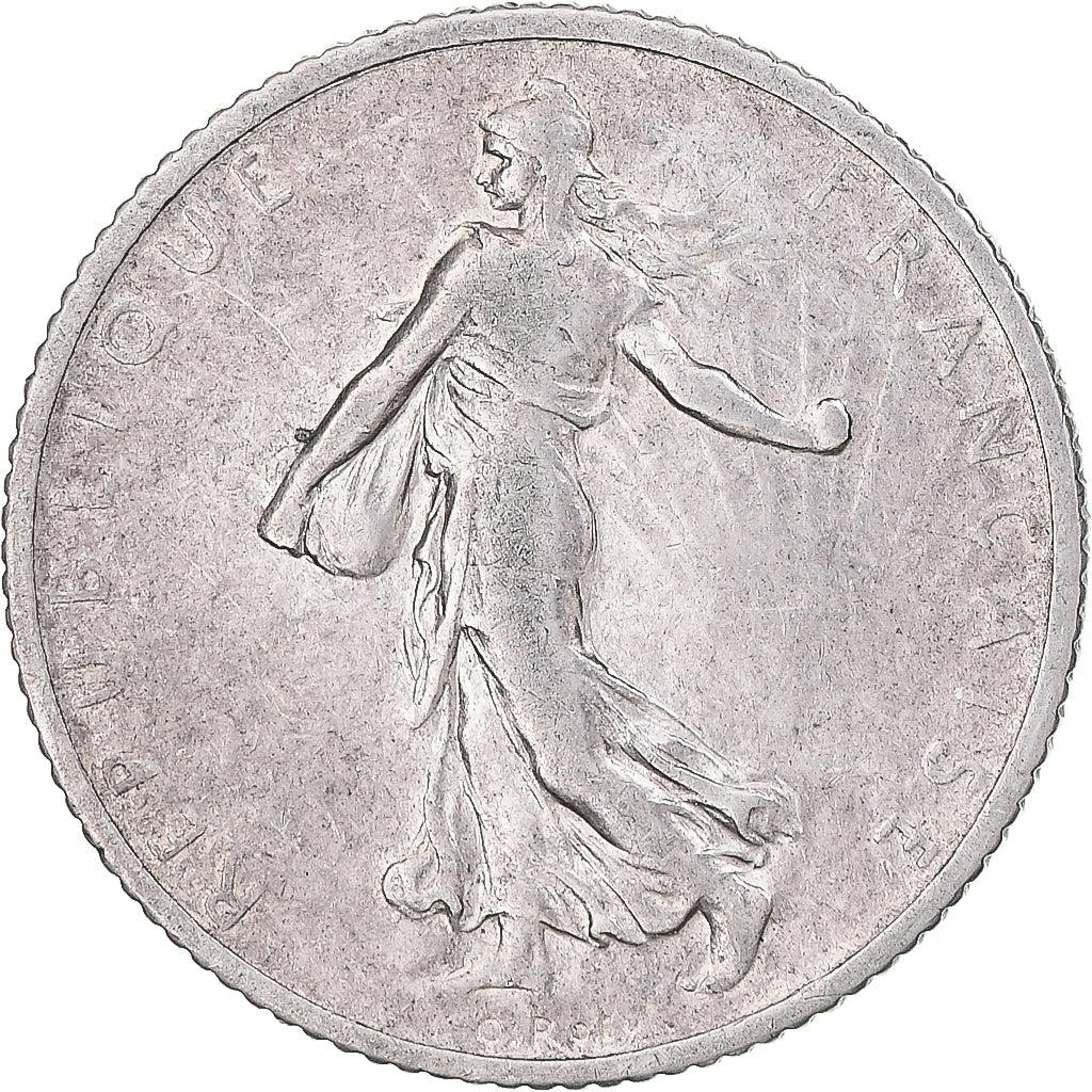 Moneta, Francja, Semeuse, Franc, 1909, Paris, EF(40-45), Srebro, KM:844.1