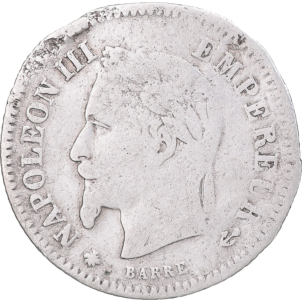 Coin, France, Napoleon III, 20 Centimes, 1867, Paris, VF(20-25), Silver