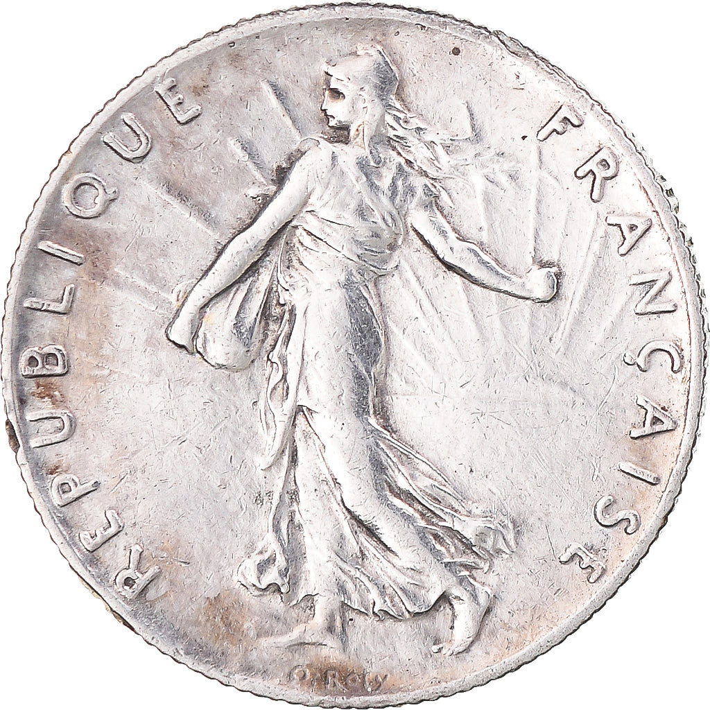 Coin, France, Semeuse, 50 Centimes, 1917, Paris, AU(55-58), Silver, KM:854