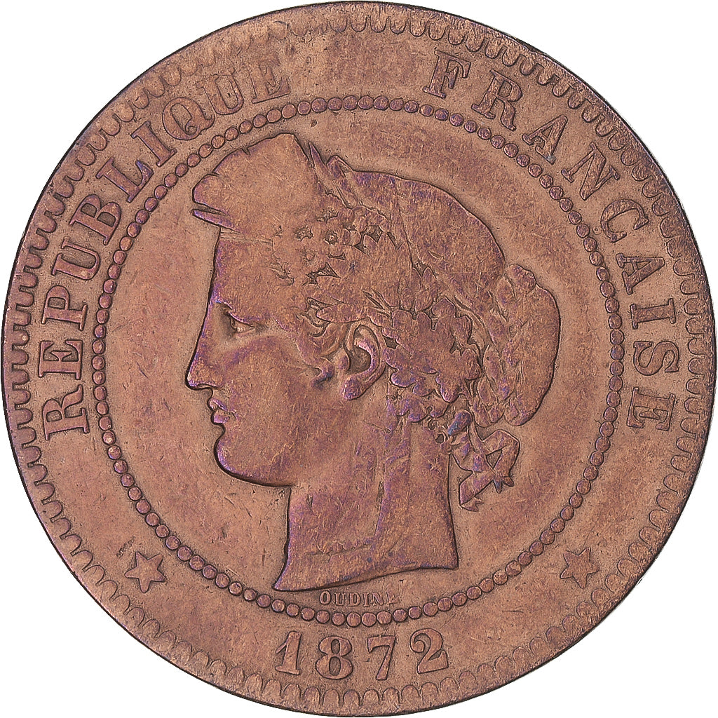 Coin, France, Cérès, 10 Centimes, 1872, Paris, VF(30-35), Bronze, KM:815.1