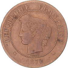 Coin, France, Cérès, 5 Centimes, 1872, Bordeaux, VF(20-25), Bronze, KM:821.2