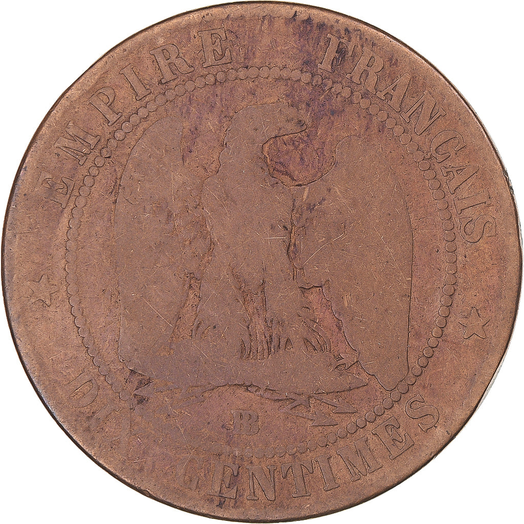 Münze, Frankreich, Napoleon III, 10 Centimes, 1853, Strasbourg, SGE+, Bronze