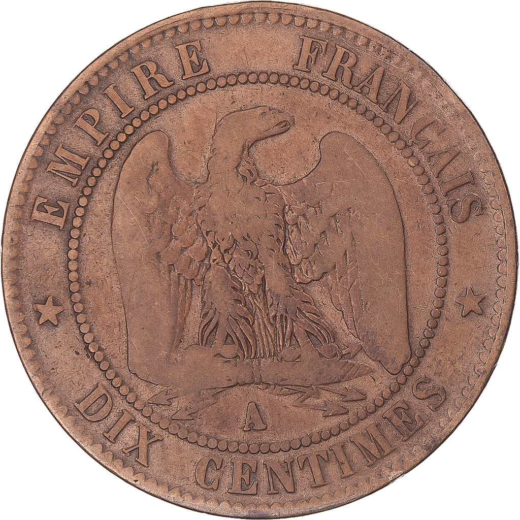 Münze, Frankreich, Napoleon III, 10 Centimes, 1856, Paris, S, Bronze, KM:771.1