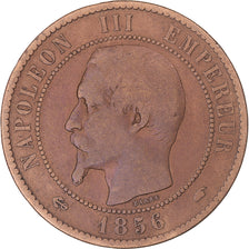 Coin, France, Napoleon III, 10 Centimes, 1856, Paris, VF(20-25), Bronze