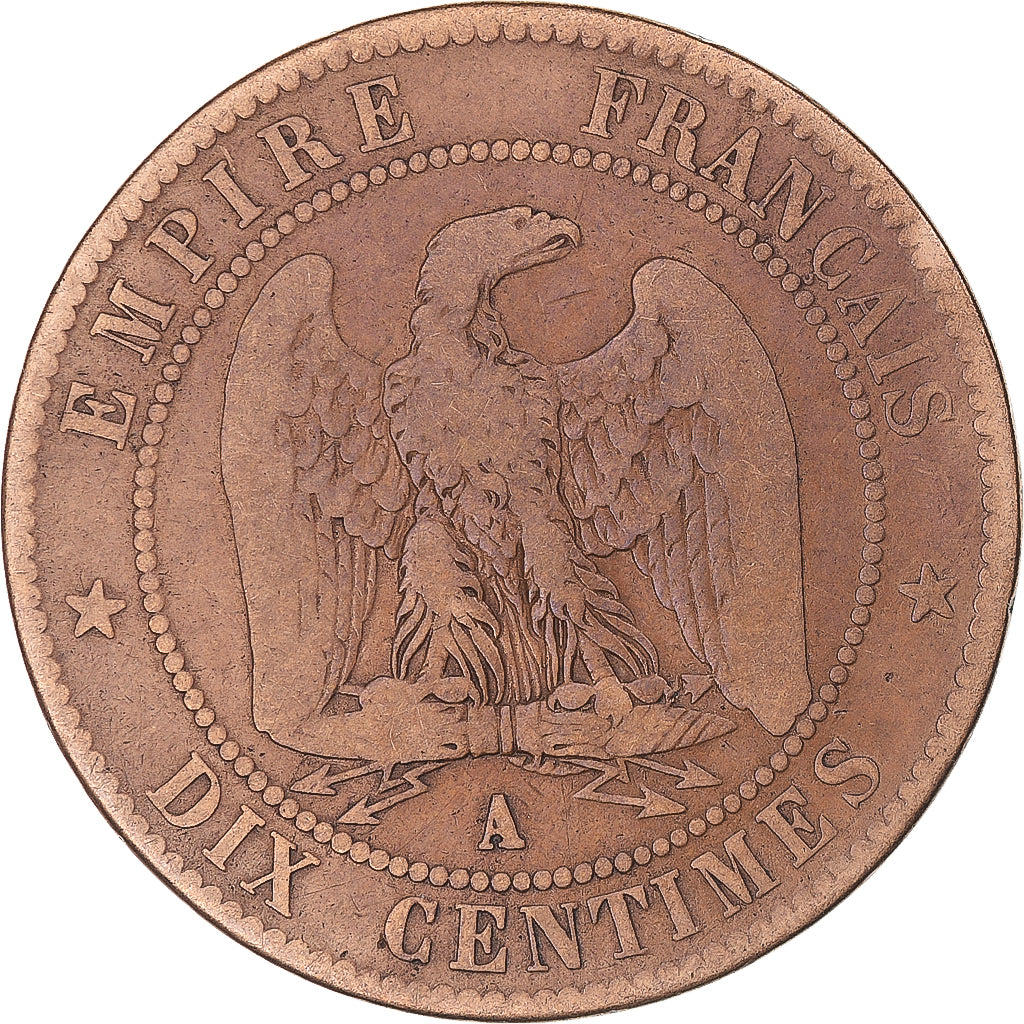 Coin, France, Napoleon III, 10 Centimes, 1856, Paris, VF(20-25), Bronze