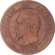 Coin, France, Napoleon III, 10 Centimes, 1856, Rouen, VF(20-25), Bronze