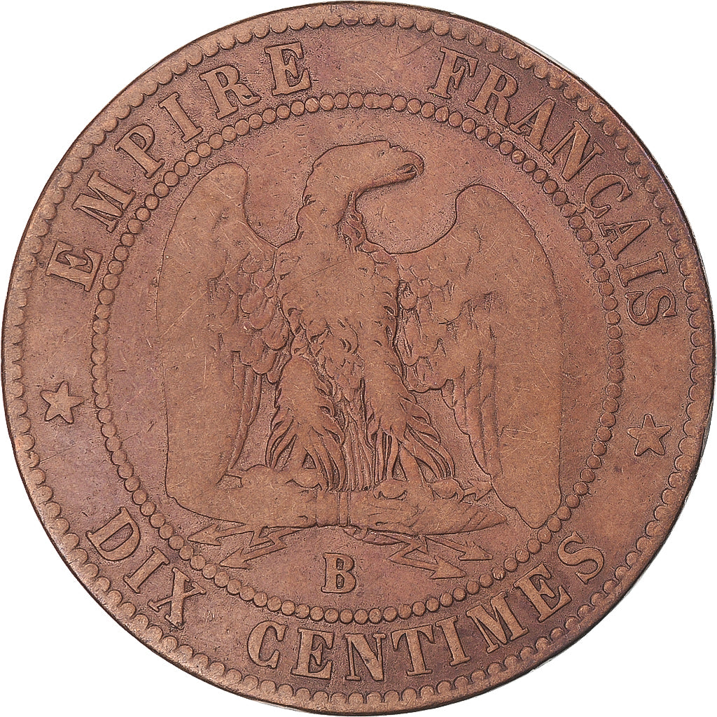 Coin, France, Napoleon III, 10 Centimes, 1856, Rouen, VF(20-25), Bronze