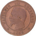 Monnaie, France, Napoleon III, 10 Centimes, 1855, Rouen, ancre, B+, Bronze