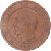 Coin, France, Napoleon III, 10 Centimes, 1857, Rouen, F(12-15), Bronze