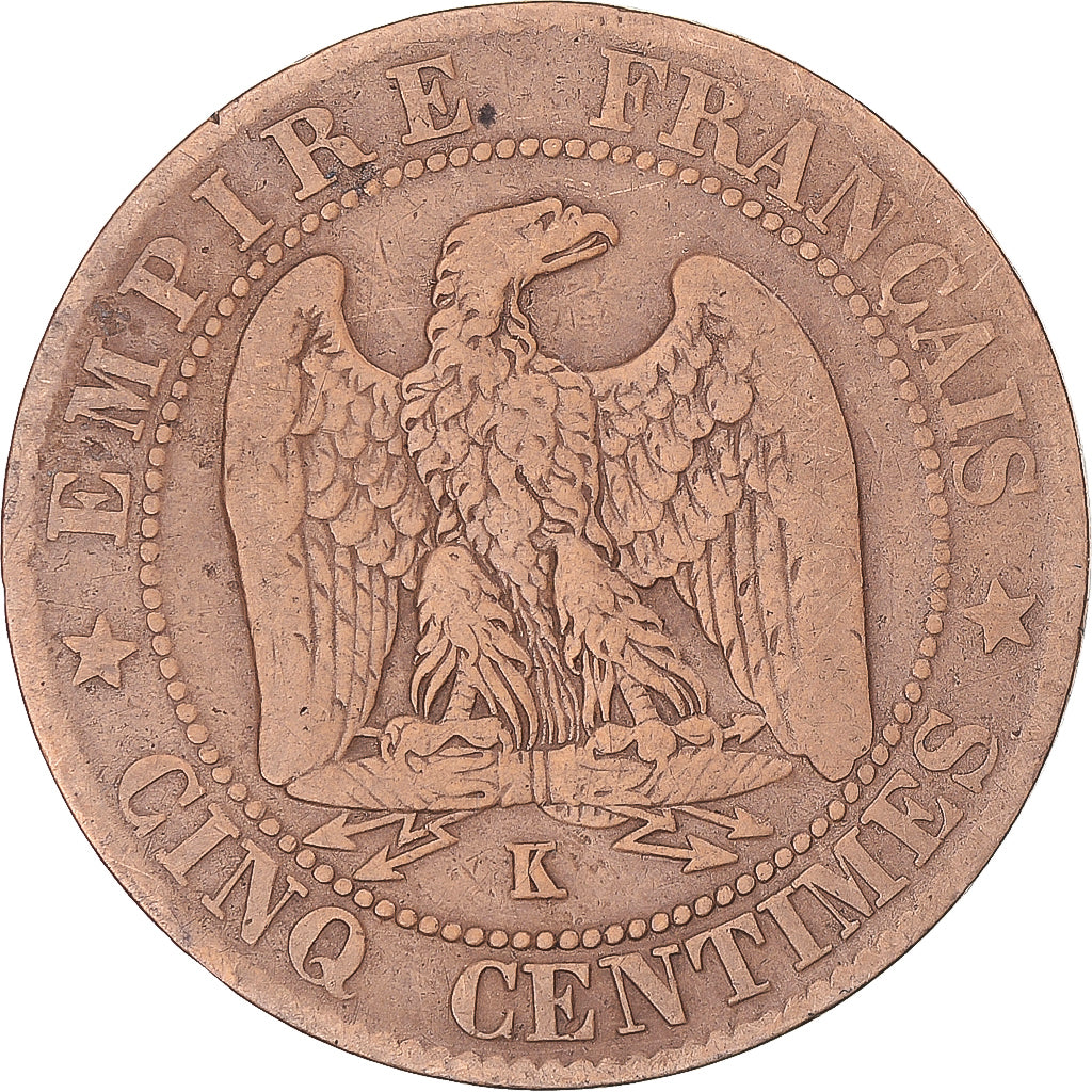 Coin, France, Napoleon III, 5 Centimes, 1864, Bordeaux, VF(20-25), Bronze