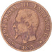 Monnaie, France, Napoleon III, 5 Centimes, 1853, Strasbourg, TB, Bronze