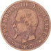 Coin, France, Napoleon III, 5 Centimes, 1853, Strasbourg, VF(20-25), Bronze