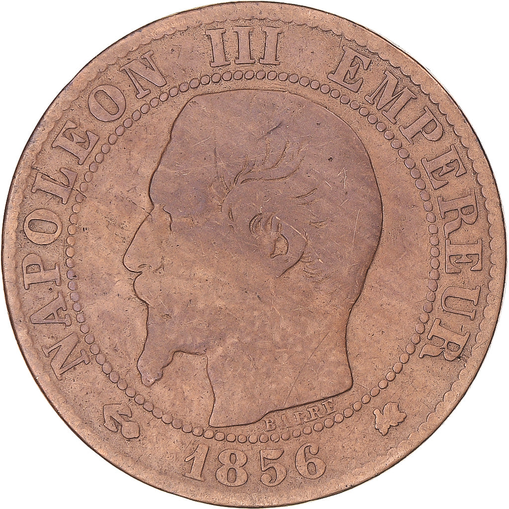 Coin, France, Napoleon III, 5 Centimes, 1856, Bordeaux, F(12-15), Bronze