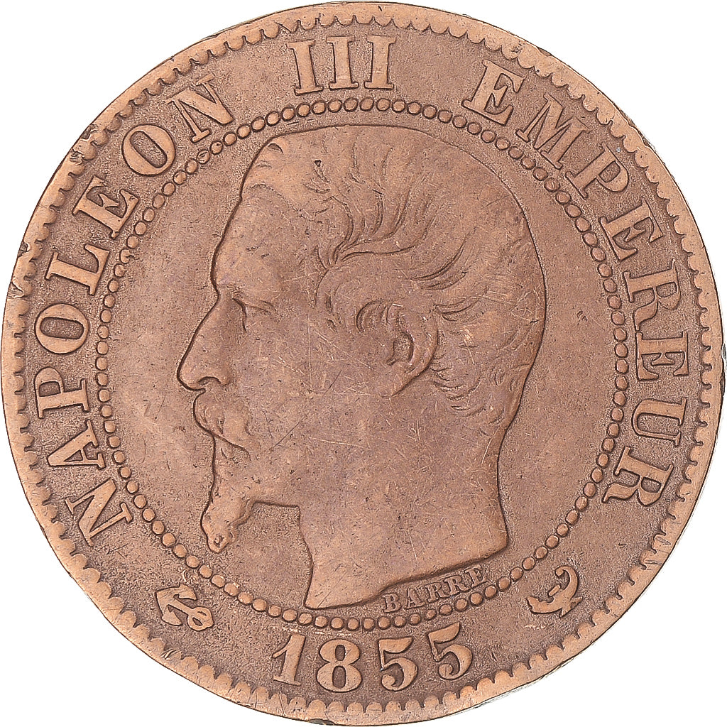 Coin, France, Napoleon III, 5 Centimes, 1855, Lille, ancre, VF(20-25), Bronze