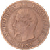 Moneta, Francja, Napoleon III, 5 Centimes, 1855, Lille, ancre, VF(20-25)