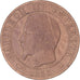 Moneta, Francia, Napoleon III, 5 Centimes, 1855, Strasbourg, Chien / Dog, B+