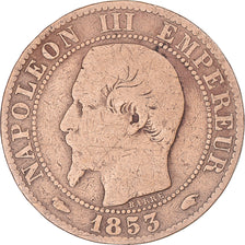 Coin, France, Napoleon III, 5 Centimes, 1853, Paris, F(12-15), Bronze, KM:777.1