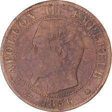 Moneda, Francia, Napoleon III, 5 Centimes, 1856, Strasbourg, BC, Bronce