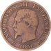 Moneda, Francia, Napoleon III, 5 Centimes, 1856, Paris, BC+, Bronce, KM:777.1