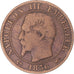 Moneta, Francia, Napoleon III, 5 Centimes, 1856, Paris, MB+, Bronzo, KM:777.1