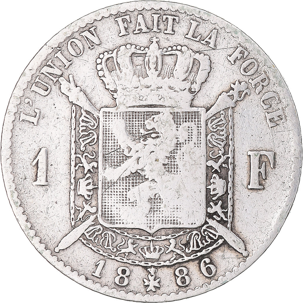 Monnaie, Belgique, Leopold II, Franc, 1886, TB+, Argent, KM:28.1