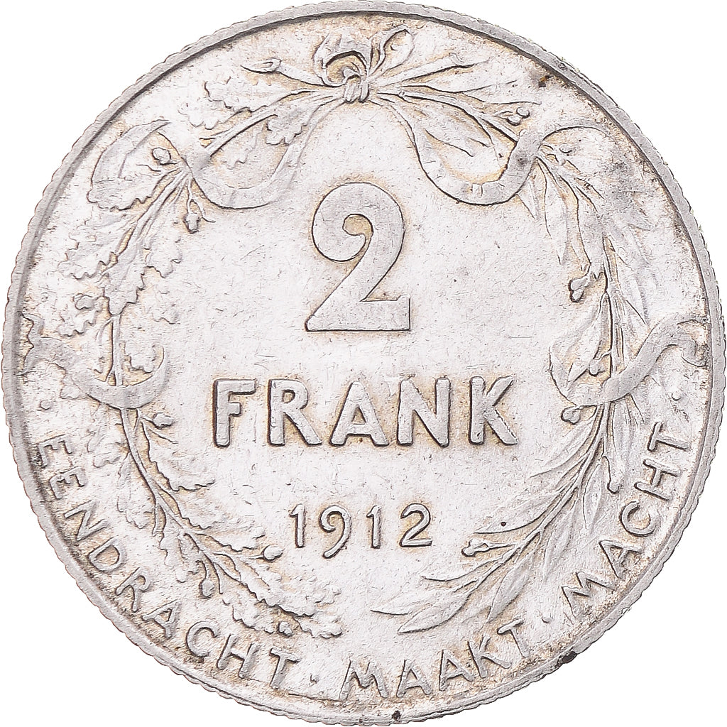Coin, Belgium, Albert I, 2 Francs, 2 Frank, 1912, AU(50-53), Silver, KM:75