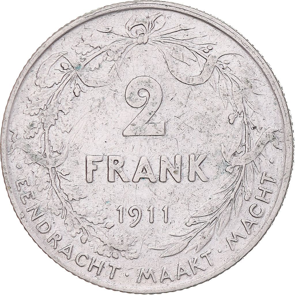 Coin, Belgium, Albert I, 2 Francs, 2 Frank, 1911, VF(30-35), Silver, KM:75