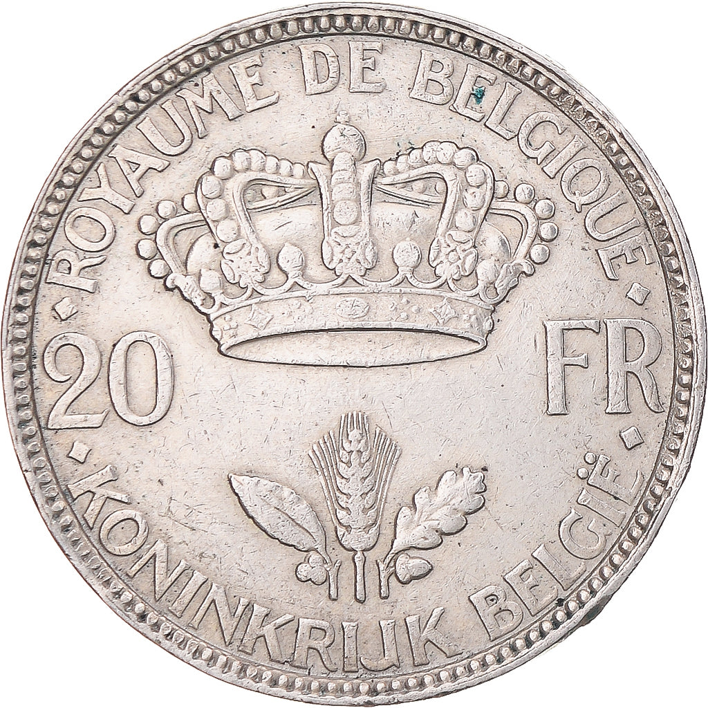 Coin, Belgium, Leopold III, 20 Francs, 20 Frank, 1935, Tranche B, EF(40-45)