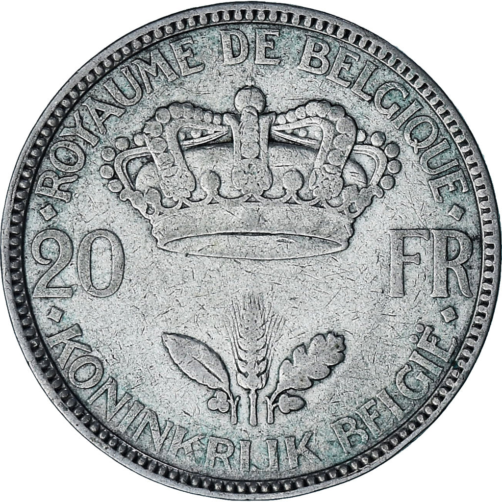 Moneta, Belgio, Leopold III, 20 Francs, 20 Frank, 1935, Tranche B, BB, Argento