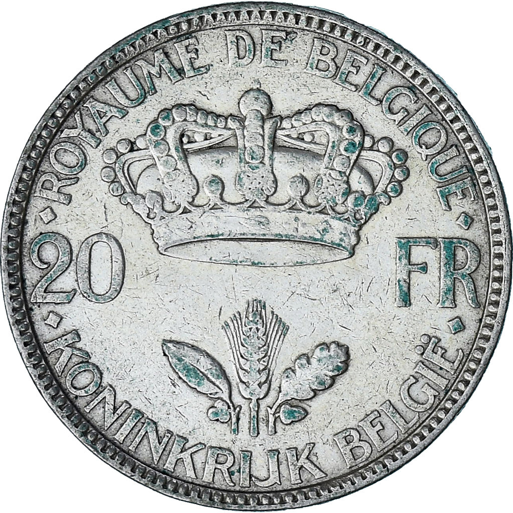 Coin, Belgium, Leopold III, 20 Francs, 20 Frank, 1935, Tranche B, EF(40-45)