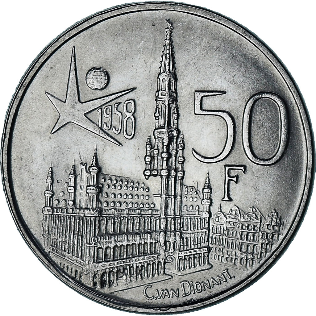 Moneta, Belgio, Baudouin I, 50 Francs, 50 Frank, 1958, SPL-, Argento, KM:151.1