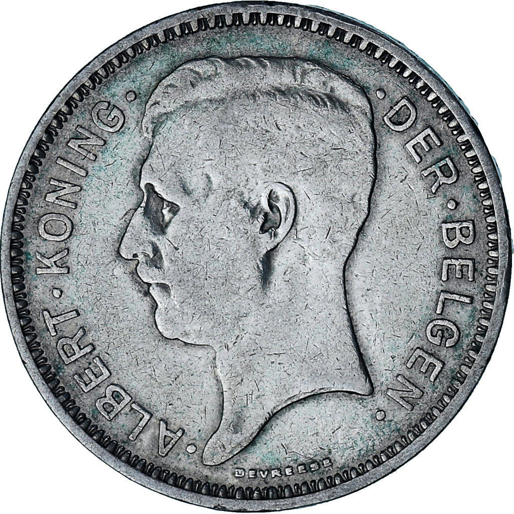 Moneda, Bélgica, Albert I, 20 Francs, 20 Frank, 1934, Tranche A, MBC, Plata
