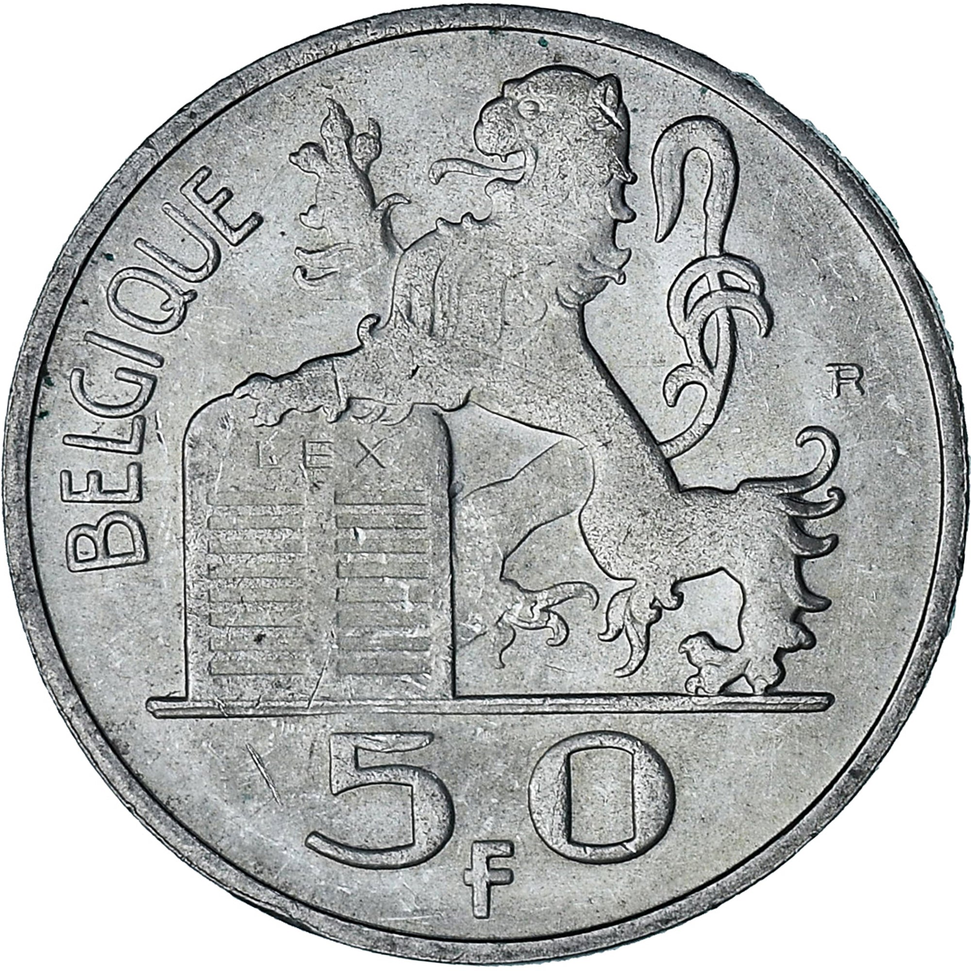Moneta, Belgio, Régence Prince Charles, 50 Francs, 50 Frank, 1949, SPL-