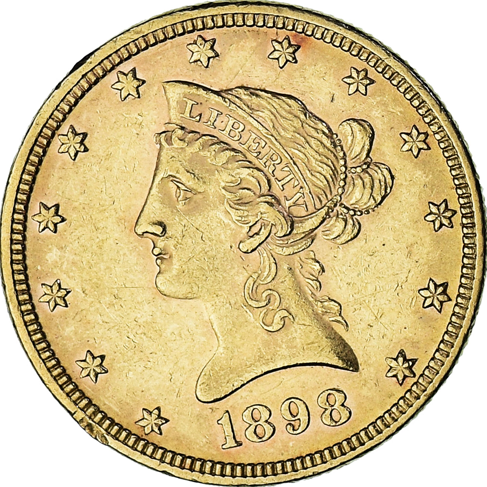 Monnaie, États-Unis, Coronet Head, 10 Dollars, 1898, Philadelphie, TTB+, Or