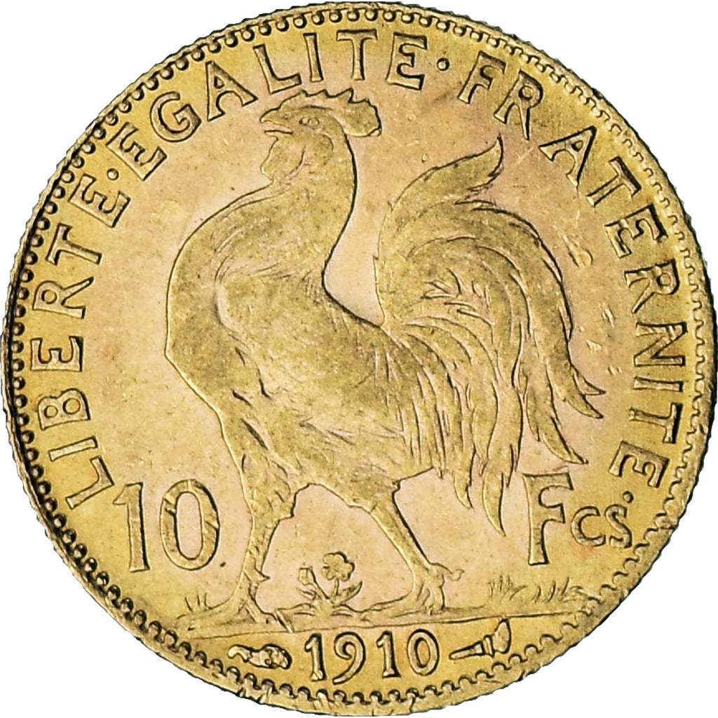 Coin, France, Marianne, 10 Francs, 1910, Paris, AU(50-53), Gold, KM:846