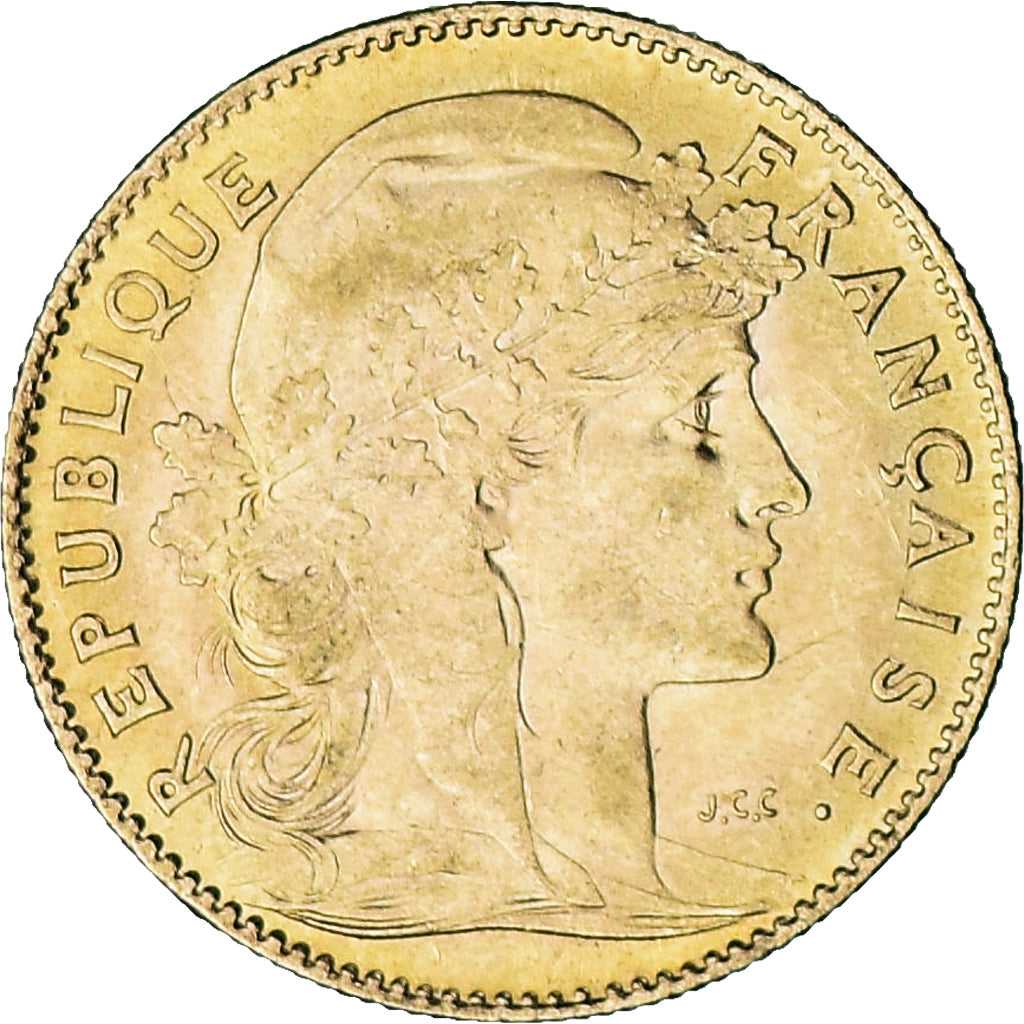 Coin, France, Marianne, 10 Francs, 1910, Paris, AU(50-53), Gold, KM:846