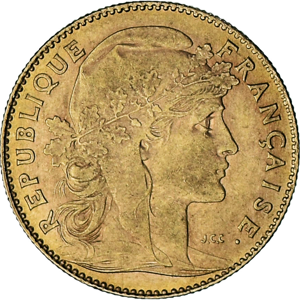 Moneta, Francja, Marianne, 10 Francs, 1911, Paris, AU(50-53), Złoto, KM:846