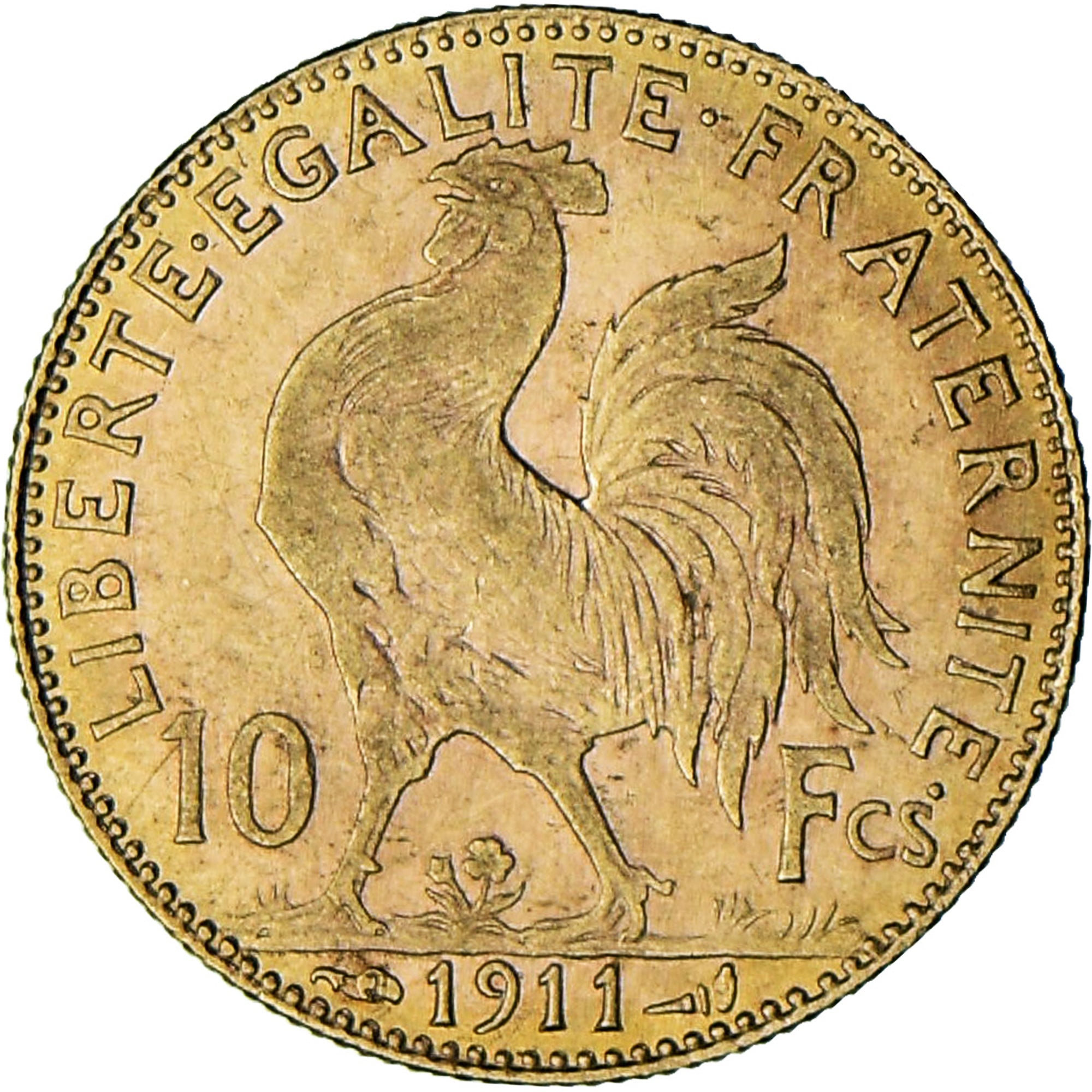 Moneta, Francja, Marianne, 10 Francs, 1911, Paris, AU(50-53), Złoto, KM:846