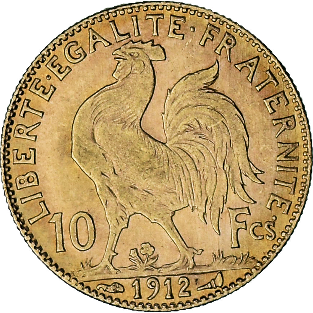 Moneta, Francia, Marianne, 10 Francs, 1912, Paris, BB+, Oro, KM:846