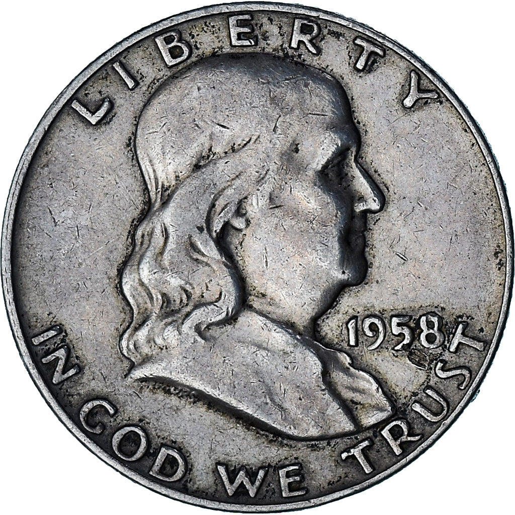 Moneta, Stati Uniti, Franklin Half Dollar, Half Dollar, 1958, Denver, BB