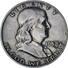 Moneta, Stati Uniti, Franklin Half Dollar, Half Dollar, 1958, Denver, BB