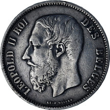 Coin, Belgium, Leopold II, 5 Francs, 5 Frank, 1869, VF(30-35), Silver, KM:24