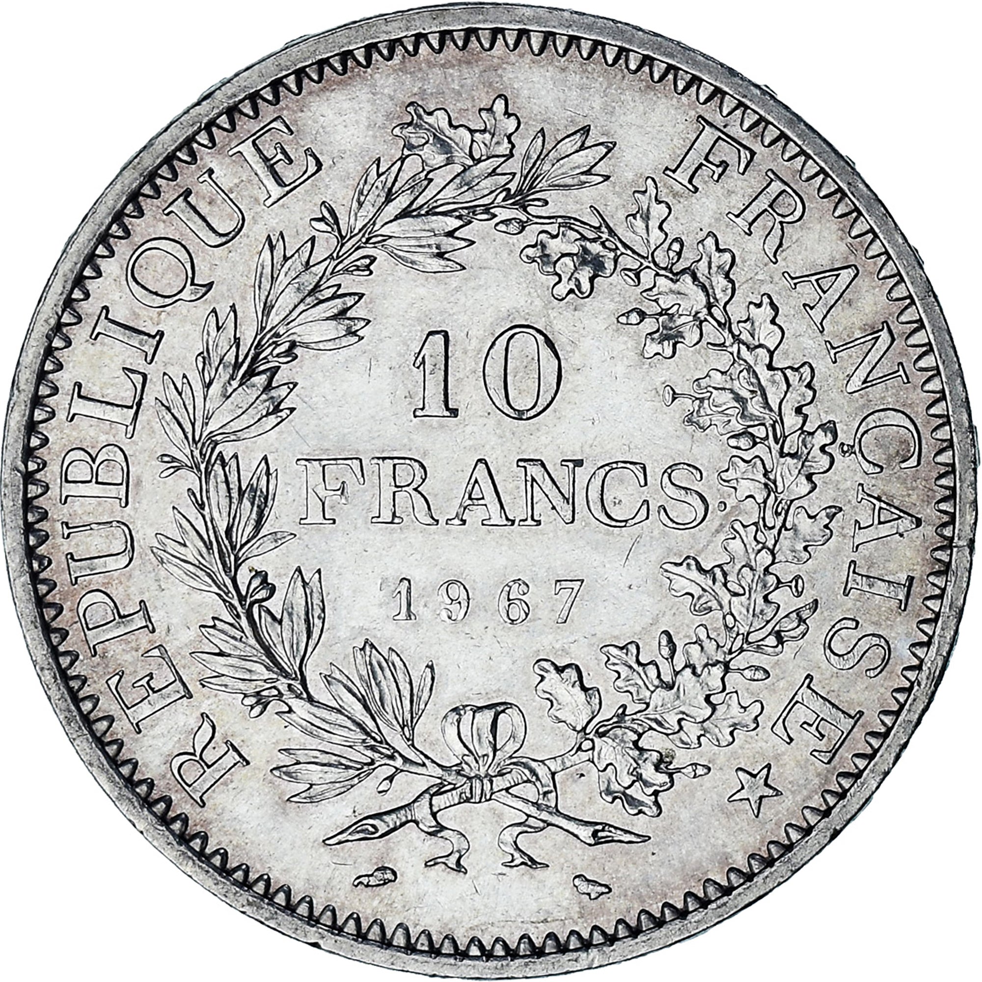 Coin, France, Hercule, 10 Francs, 1967, Paris, AU(50-53), Silver, KM:932