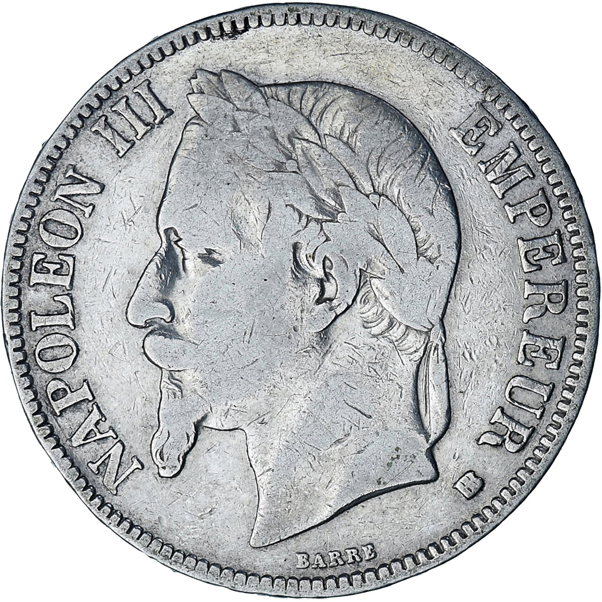 Monnaie, France, Napoleon III, 5 Francs, 1868, Strasbourg, TB+, Argent