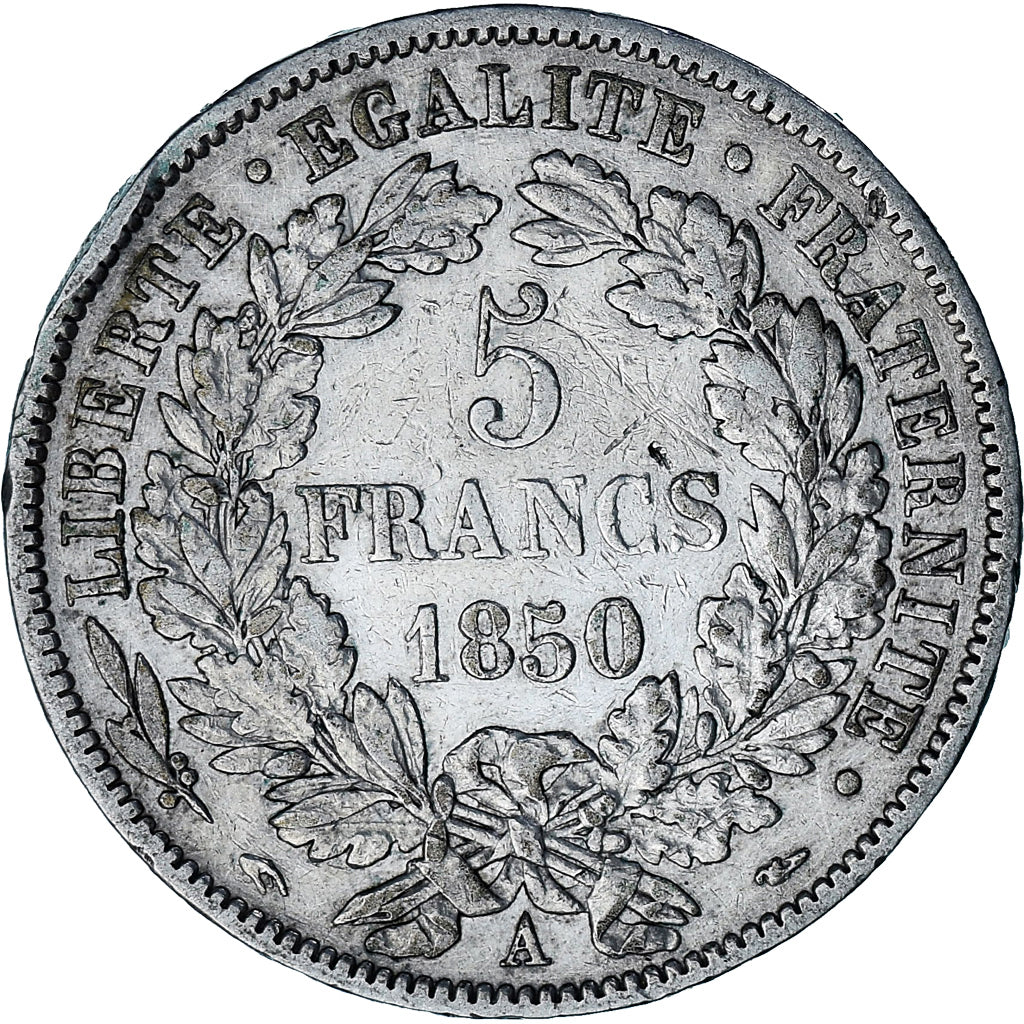 Monnaie, France, Cérès, 5 Francs, 1850, Paris, TTB, Argent, Gadoury:719