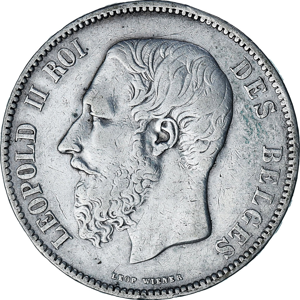 Coin, Belgium, Leopold II, 5 Francs, 5 Frank, 1868, EF(40-45), Silver, KM:24
