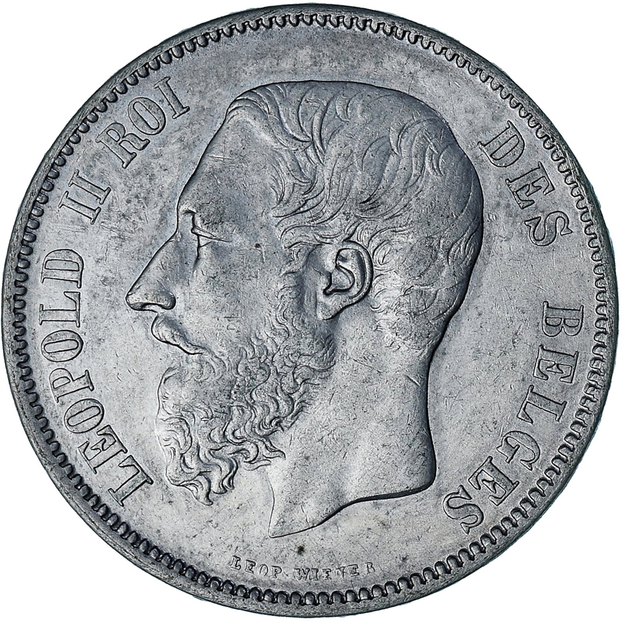 Moneta, Belgio, Leopold II, 5 Francs, 5 Frank, 1869, BB, Argento, KM:24