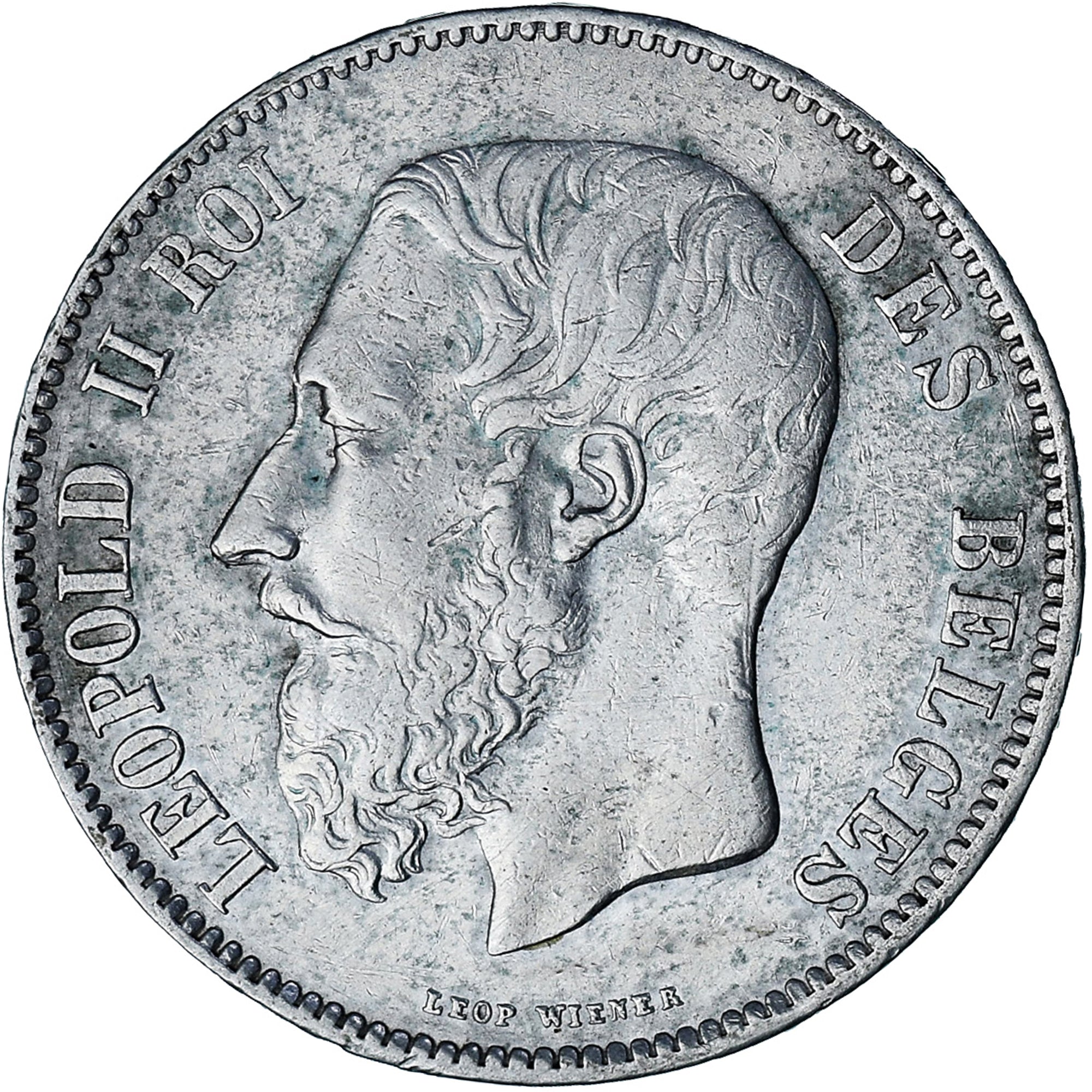 Coin, Belgium, Leopold II, 5 Francs, 5 Frank, 1873, EF(40-45), Silver, KM:24