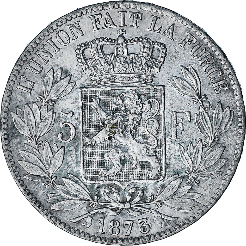 Coin, Belgium, Leopold II, 5 Francs, 5 Frank, 1873, EF(40-45), Silver, KM:24